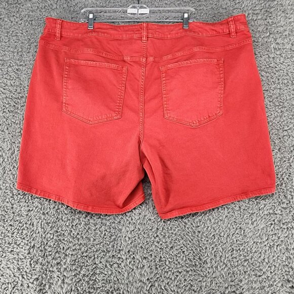 Lane Bryant Shorts Womens 26 Red Essential High Rise Stretch Girlfriend Denim - Picture 8 of 9
